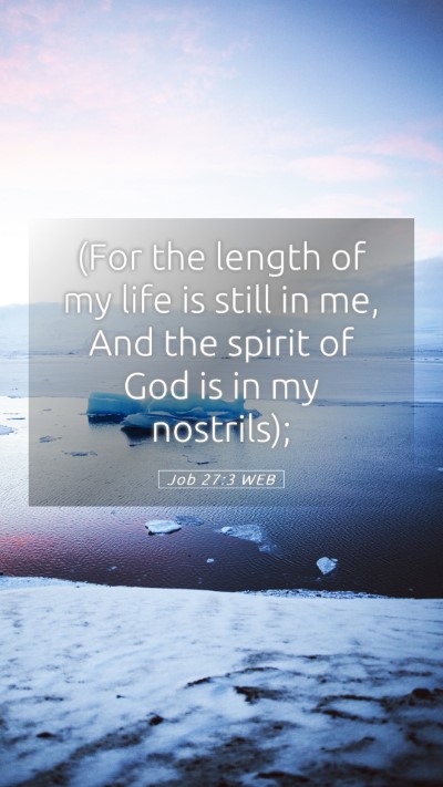 Picture 05 - Job 27:3 WEB Mobile Phone Wallpaper - (For the length of my life is still in me, And - Mobile Bible Verse Wallpaper