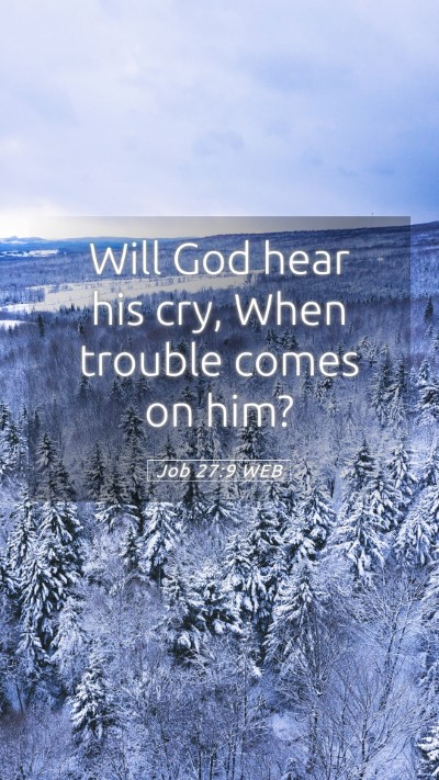 Picture 05 - Job 27:9 WEB Mobile Phone Wallpaper - Will God hear his cry, When trouble comes on - Mobile Bible Verse Wallpaper