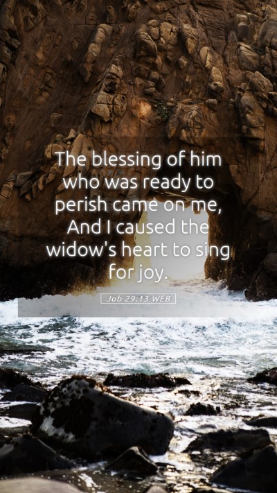 Picture 05 - Job 29:13 WEB Mobile Phone Wallpaper - The blessing of him who was ready to perish came - Mobile Bible Verse Wallpaper