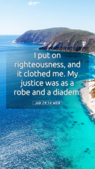 Picture 05 - Job 29:14 WEB Mobile Phone Wallpaper - I put on righteousness, and it clothed me. My - Mobile Bible Verse Wallpaper