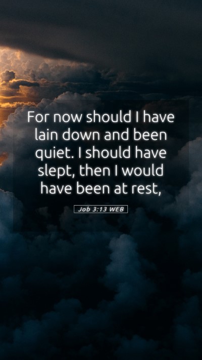 Picture 05 - Job 3:13 WEB Mobile Phone Wallpaper - For now should I have lain down and been quiet. I - Mobile Bible Verse Wallpaper