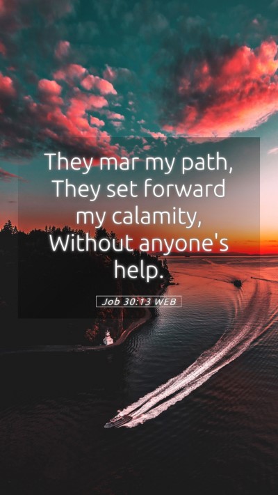 Picture 05 - Job 30:13 WEB Mobile Phone Wallpaper - They mar my path, They set forward my calamity, - Mobile Bible Verse Wallpaper