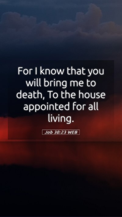 Picture 05 - Job 30:23 WEB Mobile Phone Wallpaper - For I know that you will bring me to death, To - Mobile Bible Verse Wallpaper