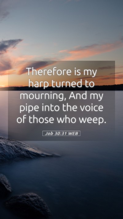 Picture 05 - Job 30:31 WEB Mobile Phone Wallpaper - Therefore is my harp turned to mourning, And my - Mobile Bible Verse Wallpaper