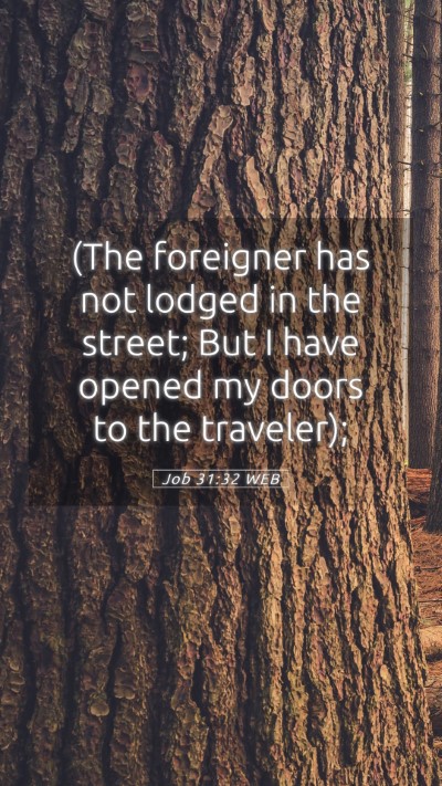 Picture 05 - Job 31:32 WEB Mobile Phone Wallpaper - (The foreigner has not lodged in the street; But - Mobile Bible Verse Wallpaper