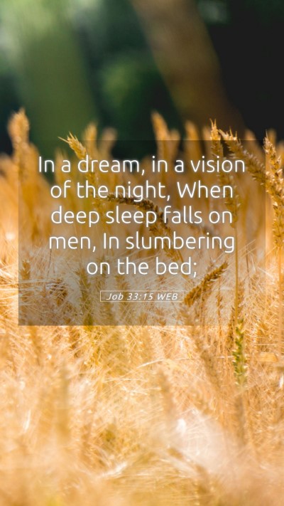 Picture 05 - Job 33:15 WEB Mobile Phone Wallpaper - In a dream, in a vision of the night, When deep - Mobile Bible Verse Wallpaper