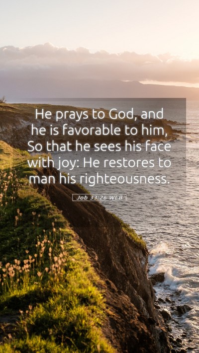 Picture 05 - Job 33:26 WEB Mobile Phone Wallpaper - He prays to God, and he is favorable to him, So - Mobile Bible Verse Wallpaper