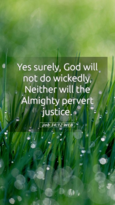 Picture 05 - Job 34:12 WEB Mobile Phone Wallpaper - Yes surely, God will not do wickedly, Neither - Mobile Bible Verse Wallpaper
