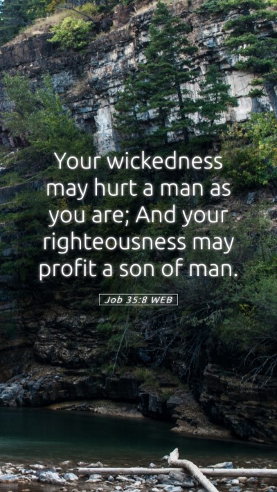 Picture 05 - Job 35:8 WEB Mobile Phone Wallpaper - Your wickedness may hurt a man as you are; And - Mobile Bible Verse Wallpaper