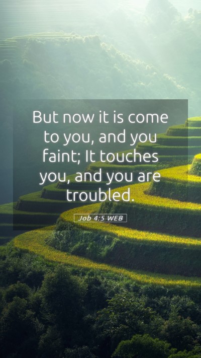Picture 05 - Job 4:5 WEB Mobile Phone Wallpaper - But now it is come to you, and you faint; It - Mobile Bible Verse Wallpaper