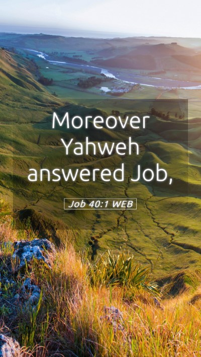 Picture 05 - Job 40:1 WEB Mobile Phone Wallpaper - Moreover Yahweh answered - Mobile Bible Verse Wallpaper