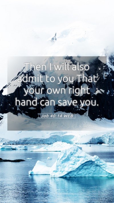 Picture 05 - Job 40:14 WEB Mobile Phone Wallpaper - Then I will also admit to you That your own right - Mobile Bible Verse Wallpaper