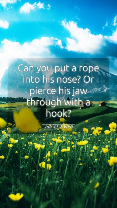 Picture 05 - Job 41:2 WEB Mobile Phone Wallpaper - Can you put a rope into his nose? Or pierce his - Mobile Bible Verse Wallpaper
