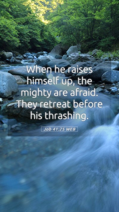 Picture 05 - Job 41:25 WEB Mobile Phone Wallpaper - When he raises himself up, the mighty are afraid. - Mobile Bible Verse Wallpaper