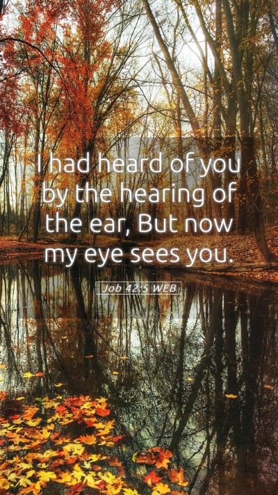 Picture 05 - Job 42:5 WEB Mobile Phone Wallpaper - I had heard of you by the hearing of the ear, But - Mobile Bible Verse Wallpaper
