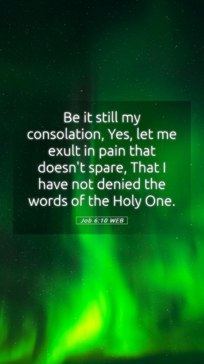 Picture 05 - Job 6:10 WEB Mobile Phone Wallpaper - Be it still my consolation, Yes, let me exult in - Mobile Bible Verse Wallpaper