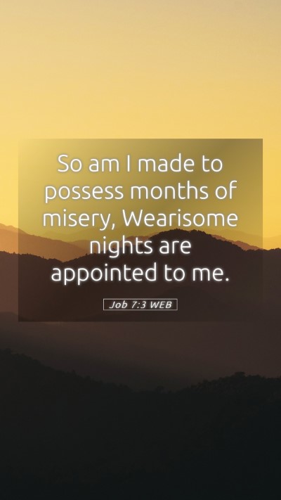 Picture 05 - Job 7:3 WEB Mobile Phone Wallpaper - So am I made to possess months of misery, - Mobile Bible Verse Wallpaper