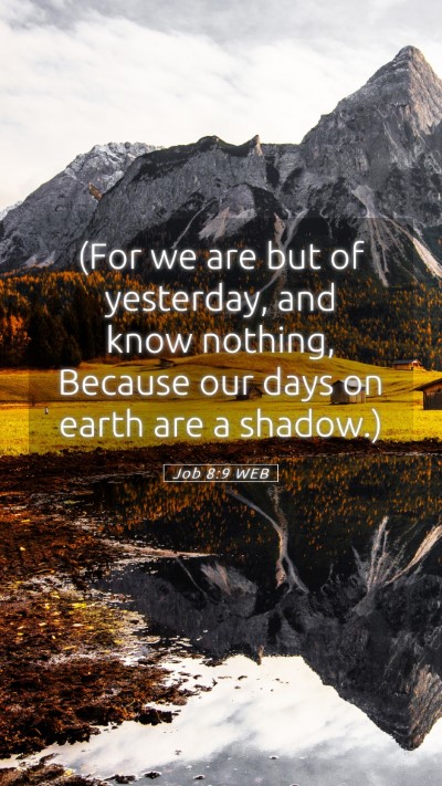 Picture 05 - Job 8:9 WEB Mobile Phone Wallpaper - (For we are but of yesterday, and know nothing, - Mobile Bible Verse Wallpaper