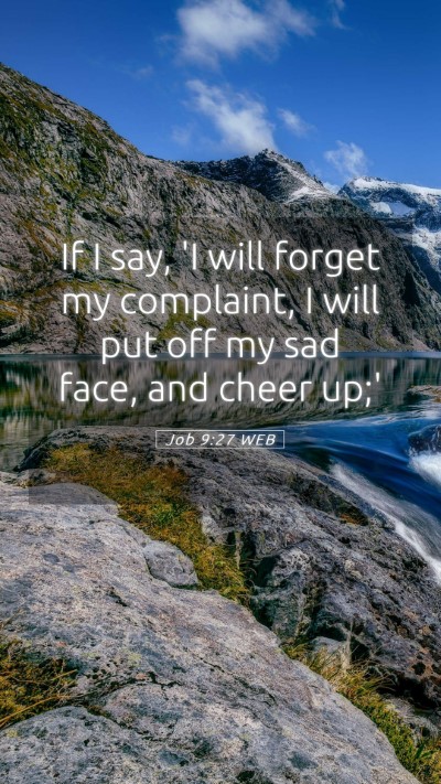 Picture 05 - Job 9:27 WEB Mobile Phone Wallpaper - If I say, 'I will forget my complaint, I will put - Mobile Bible Verse Wallpaper