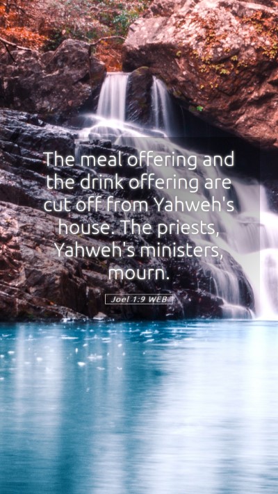 Picture 05 - Joel 1:9 WEB Mobile Phone Wallpaper - The meal offering and the drink offering are cut - Mobile Bible Verse Wallpaper
