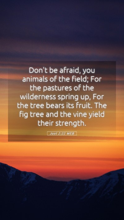 Picture 05 - Joel 2:22 WEB Mobile Phone Wallpaper - Don't be afraid, you animals of the field; For - Mobile Bible Verse Wallpaper