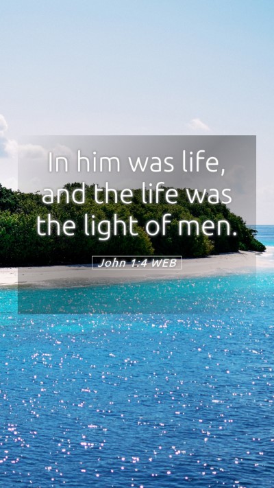 Picture 05 - John 1:4 WEB Mobile Phone Wallpaper - In him was life, and the life was the light of - Mobile Bible Verse Wallpaper