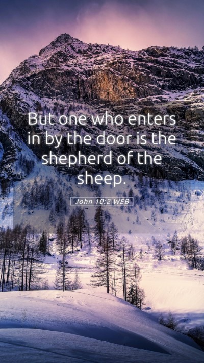 Picture 05 - John 10:2 WEB Mobile Phone Wallpaper - But one who enters in by the door is the shepherd - Mobile Bible Verse Wallpaper