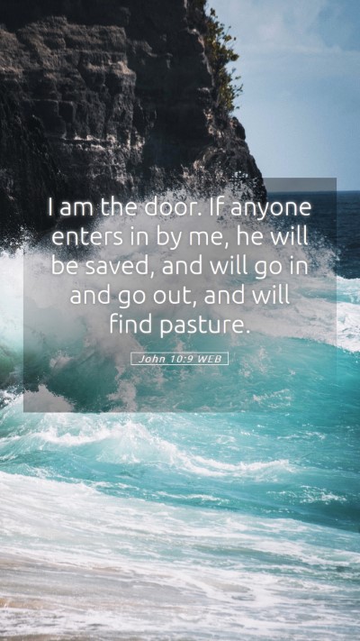 Picture 05 - John 10:9 WEB Mobile Phone Wallpaper - I am the door. If anyone enters in by me, he will - Mobile Bible Verse Wallpaper