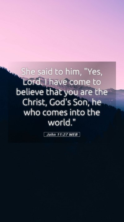 Picture 05 - John 11:27 WEB Mobile Phone Wallpaper - She said to him, 