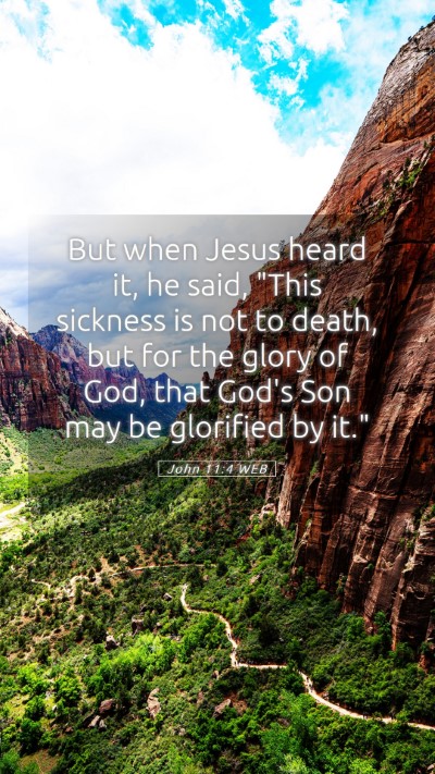 Picture 05 - John 11:4 WEB Mobile Phone Wallpaper - But when Jesus heard it, he said, 