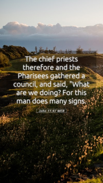 Picture 05 - John 11:47 WEB Mobile Phone Wallpaper - The chief priests therefore and the Pharisees - Mobile Bible Verse Wallpaper