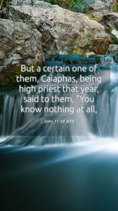 Picture 05 - John 11:49 WEB Mobile Phone Wallpaper - But a certain one of them, Caiaphas, being high - Mobile Bible Verse Wallpaper