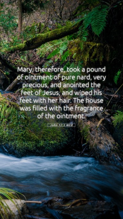 Picture 05 - John 12:3 WEB Mobile Phone Wallpaper - Mary, therefore, took a pound of ointment of pure - Mobile Bible Verse Wallpaper