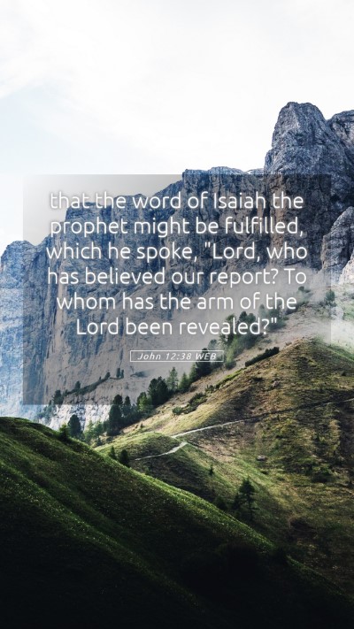 Picture 05 - John 12:38 WEB Mobile Phone Wallpaper - that the word of Isaiah the prophet might be - Mobile Bible Verse Wallpaper