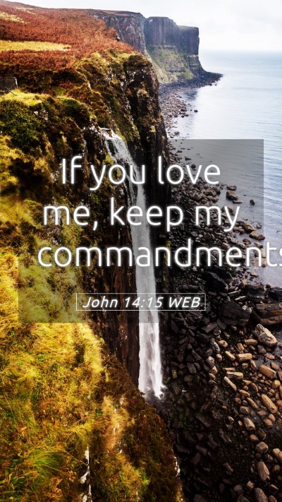 Picture 05 - John 14:15 WEB Mobile Phone Wallpaper - If you love me, keep my - Mobile Bible Verse Wallpaper