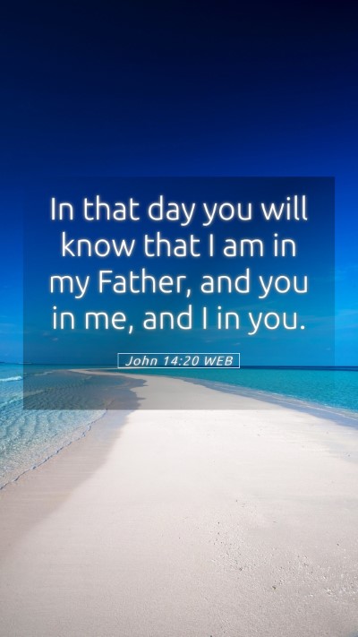 Picture 05 - John 14:20 WEB Mobile Phone Wallpaper - In that day you will know that I am in my Father, - Mobile Bible Verse Wallpaper