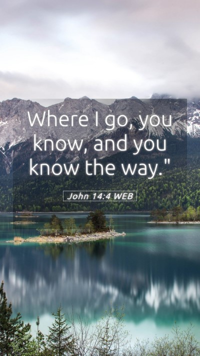 Picture 05 - John 14:4 WEB Mobile Phone Wallpaper - Where I go, you know, and you know the - Mobile Bible Verse Wallpaper