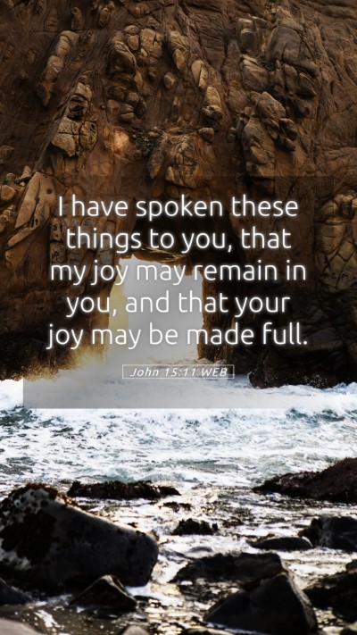 Picture 05 - John 15:11 WEB Mobile Phone Wallpaper - I have spoken these things to you, that my joy - Mobile Bible Verse Wallpaper