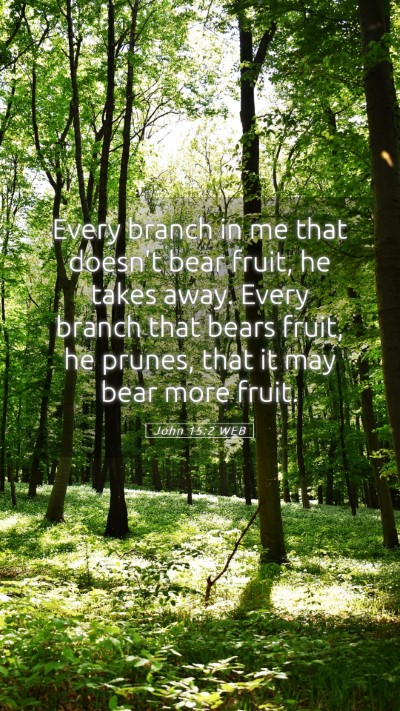Picture 05 - John 15:2 WEB Mobile Phone Wallpaper - Every branch in me that doesn't bear fruit, he - Mobile Bible Verse Wallpaper