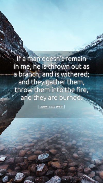 Picture 05 - John 15:6 WEB Mobile Phone Wallpaper - If a man doesn't remain in me, he is thrown out - Mobile Bible Verse Wallpaper
