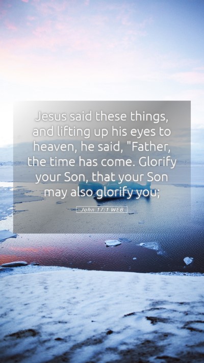 Picture 05 - John 17:1 WEB Mobile Phone Wallpaper - Jesus said these things, and lifting up his eyes - Mobile Bible Verse Wallpaper