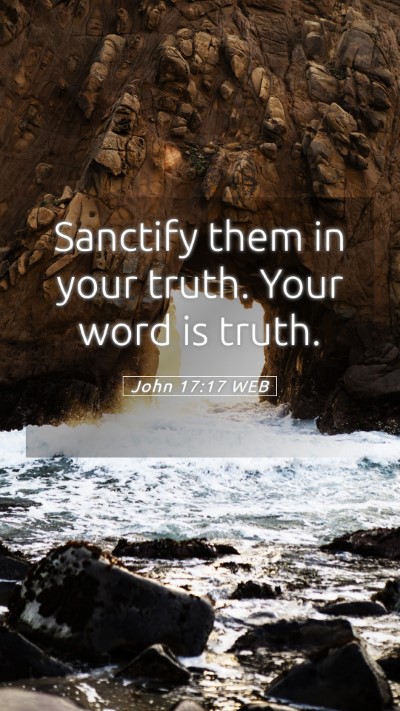 Picture 05 - John 17:17 WEB Mobile Phone Wallpaper - Sanctify them in your truth. Your word is - Mobile Bible Verse Wallpaper