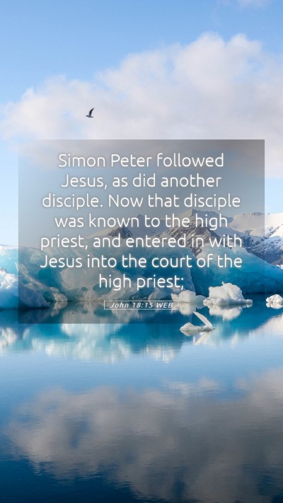 Picture 05 - John 18:15 WEB Mobile Phone Wallpaper - Simon Peter followed Jesus, as did another - Mobile Bible Verse Wallpaper