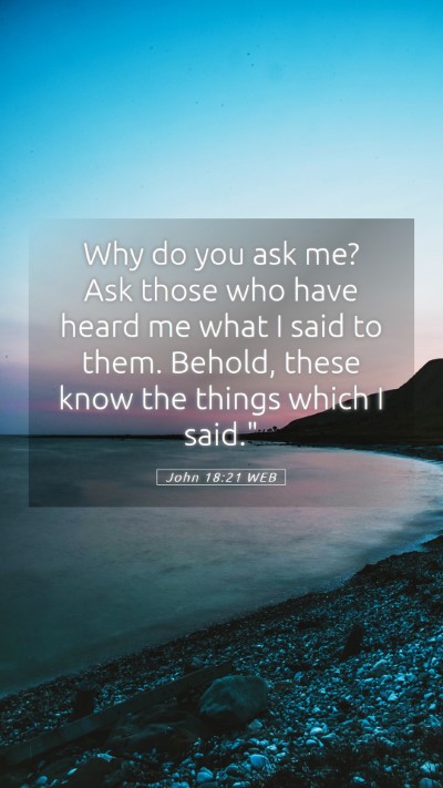 Picture 05 - John 18:21 WEB Mobile Phone Wallpaper - Why do you ask me? Ask those who have heard me - Mobile Bible Verse Wallpaper