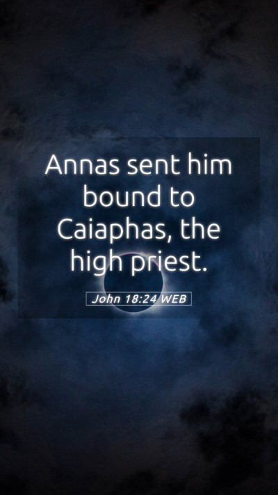 Picture 05 - John 18:24 WEB Mobile Phone Wallpaper - Annas sent him bound to Caiaphas, the high - Mobile Bible Verse Wallpaper