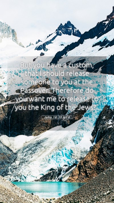 Picture 05 - John 18:39 WEB Mobile Phone Wallpaper - But you have a custom, that I should release - Mobile Bible Verse Wallpaper