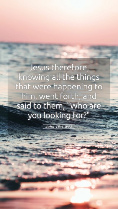Picture 05 - John 18:4 WEB Mobile Phone Wallpaper - Jesus therefore, knowing all the things that were - Mobile Bible Verse Wallpaper