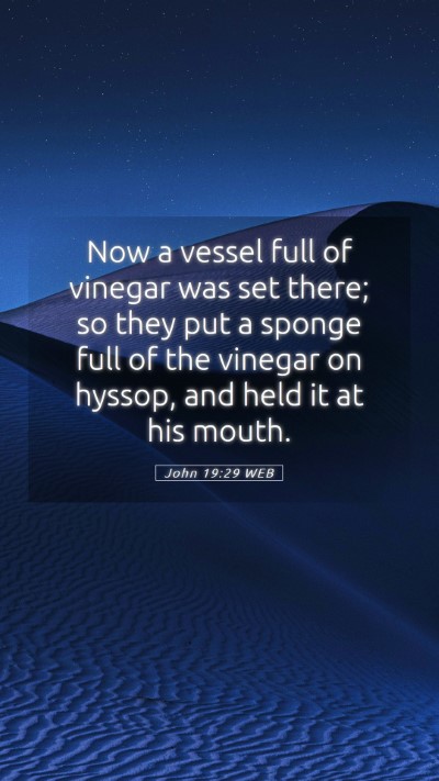 Picture 05 - John 19:29 WEB Mobile Phone Wallpaper - Now a vessel full of vinegar was set there; so - Mobile Bible Verse Wallpaper