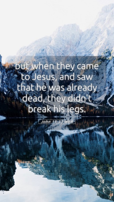 Picture 05 - John 19:33 WEB Mobile Phone Wallpaper - but when they came to Jesus, and saw that he was - Mobile Bible Verse Wallpaper