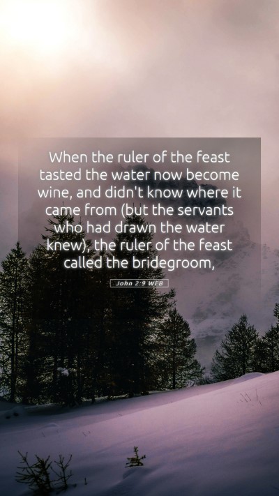 Picture 05 - John 2:9 WEB Mobile Phone Wallpaper - When the ruler of the feast tasted the water now - Mobile Bible Verse Wallpaper